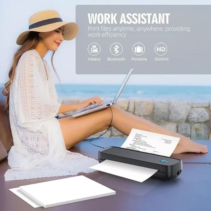 Portable Printer Wireless for Travel,Bluetooth Thermal Support 8.5inches X 11inches paper, Inkless Compatible with iOS Android - Image 5