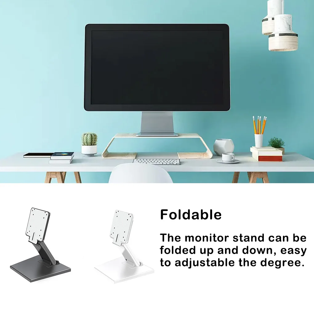 Computer Monitor Stand Bracket 75*75mm VESA Desktop Foldable PC LCD Mount Holder Upright Hanger Computer Support for 14-24 Inch - Image 2