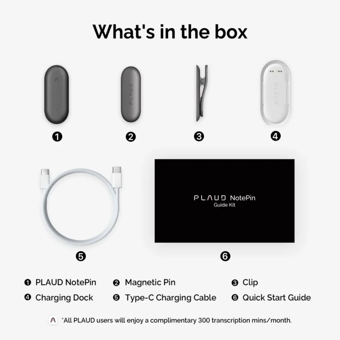PLAUD NotePin AI Voice Recorder, Wearable AI Notetaker, Smart Transcription & Summarization - Image 6