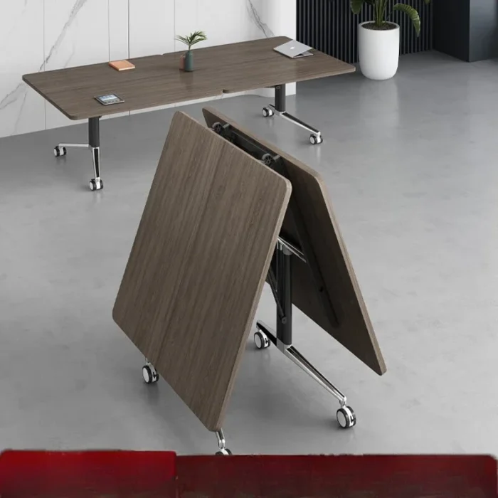 conference table, long table, desk, mobile splicing folding table, multi-functional retractable large desk, training table - Image 2