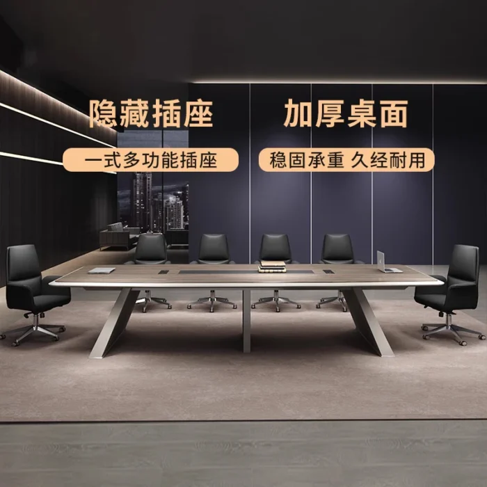 Conference Long table Simple modern and chair combination 6/8/12/20 people Large paint office Training and - Image 3