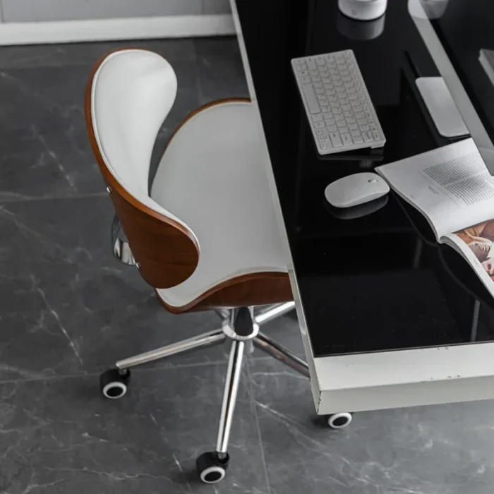 Metal Craft Stainless Steel Office Chair Solid Wood Computer Chair Lift Chair Backrest Swivel Chairs Study Dormitory Desk Chairs - Image 2