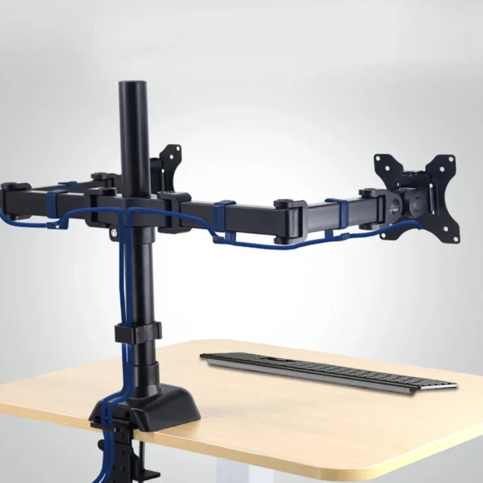 Single/Dual Monitor Stand Holds Up To 19.84 Lbs Desk Mount Stand Adjustable Height and Angle for 17 To 32 Inch Computer Screens - Image 2
