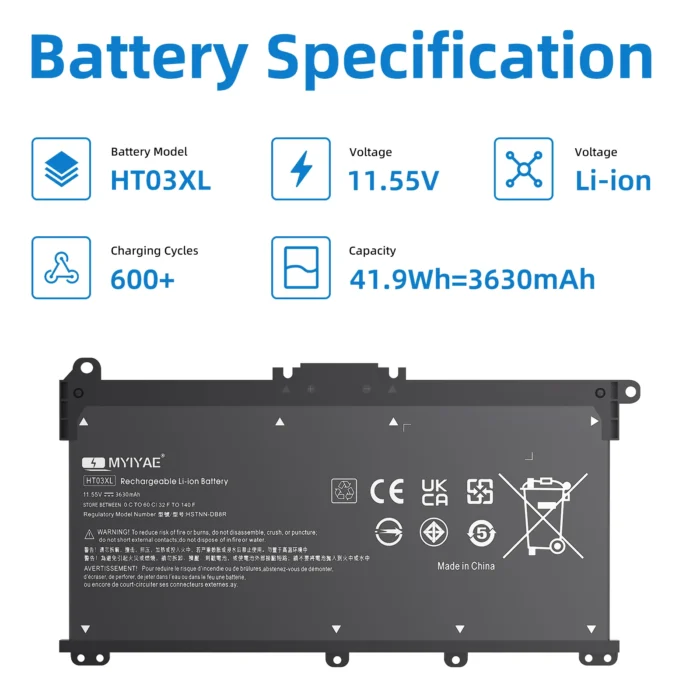 HT03XL HP Laptop Battery For Notebook Pavilion HP 14-CE0025TU 14-CE0034TX 15-CS0037 TPN-Q208/TPN-Q209/TPN-C135/TPN-C136/TPN-I130 - Image 2