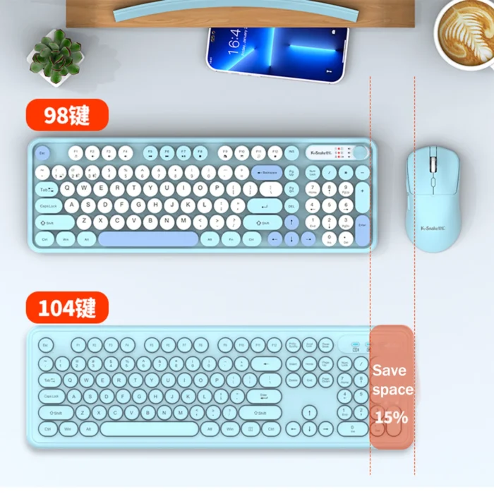 K-snake Wk300 Wireless Dual Mode Keyboard and Mouse Set Mute with Volume Knob Desktop Laptop Universal - Image 2