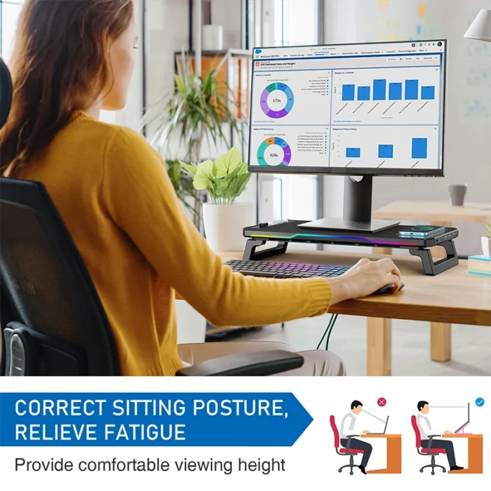 ITLY D2 Computer Monitor Riser Stand - Multi-functional Foldable Desktop Organizer with Storage Base - Image 2