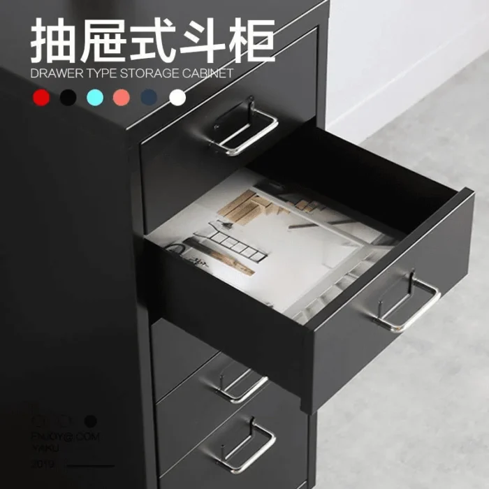 Steel cream wind multi-layer drawer cabinet girl cute chest master bedroom new locker mobile wrought iron drawer cabinet - Image 4