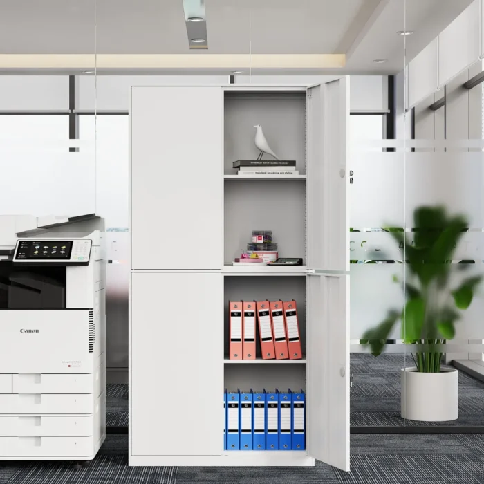 Steel Storage Cabinet Office Furniture File Cupboard Durable Lockable 4 Doors Wardrobes - Image 5
