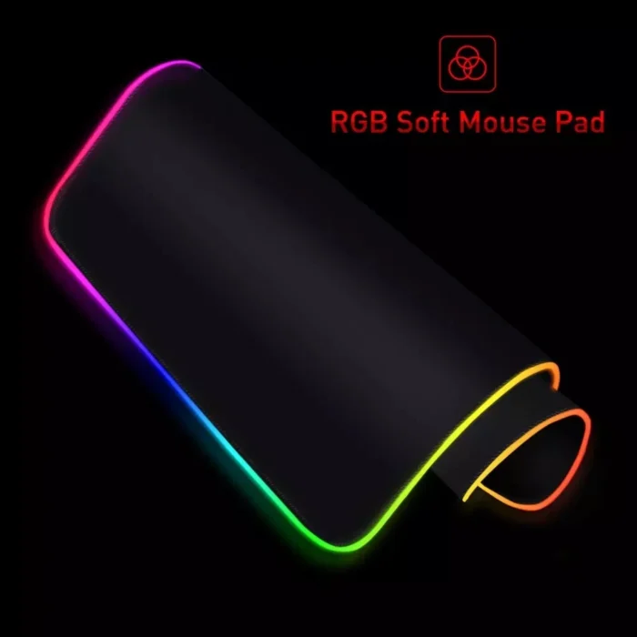 White And Black LED Mousepad RGB Gaming Mouse Pad Game Accessorie Backlit Desk Mat Computer Keyboard Mice Mat XXL Large Mausepad - Image 4