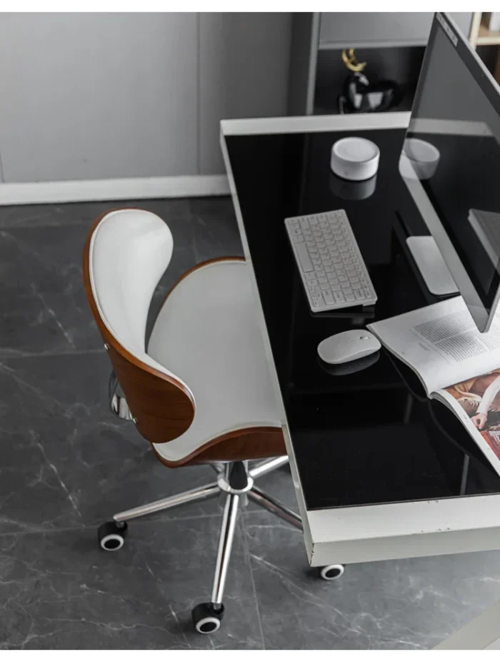 Metal Craft Stainless Steel Office Chair Solid Wood Computer Chair Lift Chair Backrest Swivel Chairs Study Dormitory Desk Chairs - Image 6