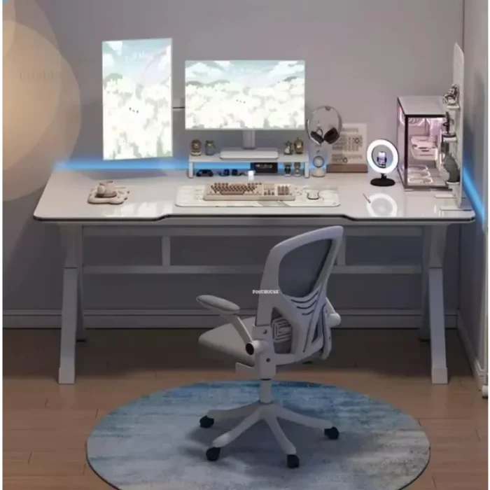 Modern Light Luxury Thick K Legs Computer Desks Desktop White Gaming Tables Simple Home Student Study Desk for Office Furniture - Image 4