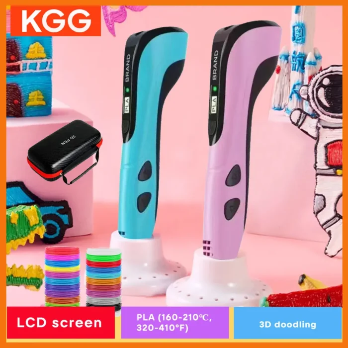 New 3D Printing Pen LCD Display Screen With PU Travel Bag 1.75mm PLA DIY Drawing Birthday Christmas Gifts Children Painting Toys