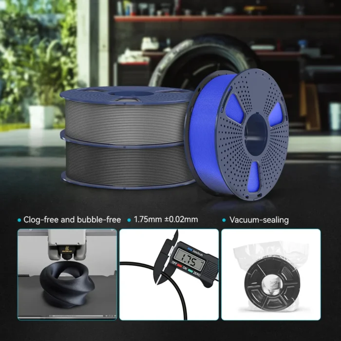 Original SUNLU PETG 3D Printer 1.75mm 1KG Filament Removable Cable Reel Multiple Colors High Transparency for 3D Printing Gift - Image 2