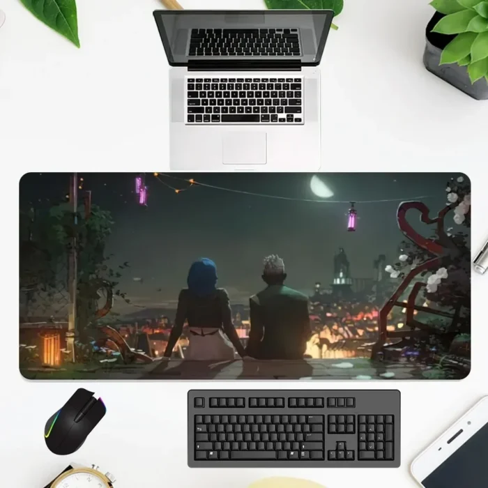 New Cartoon A-Arcane 2 Jinx Ekko Mouse Pad Office Large Computer Pc Keyboard Mats Rubber 400x900 Game Anti-Slip Mice Mat Office - Image 2