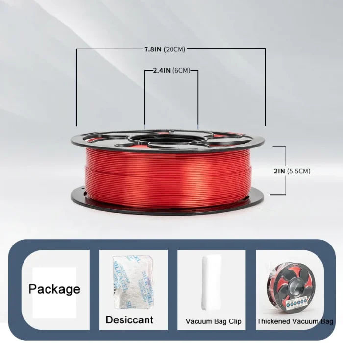 Silver PLA Silk 3D Printer Filaments 1kg 1.75mm 3D Printing Consumables PLA Silky Metallic PLA Silver color 3D Printer Material - Image 5