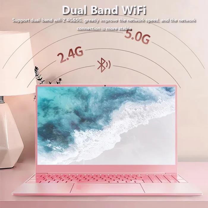 AKPAD 11th Gen Intel Celeron N5095 Laptop Windows10/11, Max 32GB RAM,128gb- 2TB SSD, 2.4G/5G WiFi, BT, Girlish style Pink Keybd - Image 3