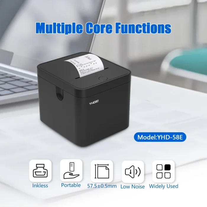 YHD-58E 58mm Thermal Receipt Printer, USB/USB+BT Thermal Receipt Interface for Windows/Android/iOS/Linux/Mac - Image 3