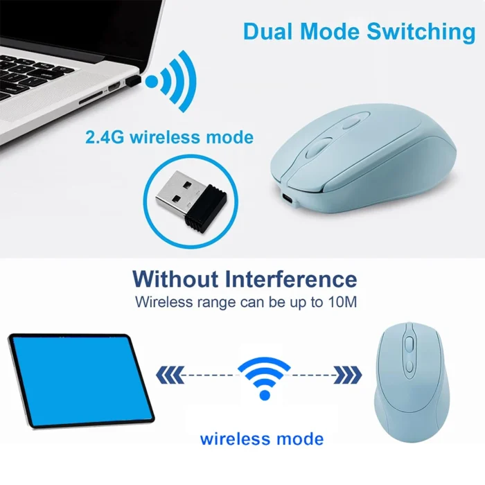 Rechargeable Wireless Computer Mouse 2.4G Bluetooth-Compatible Wireless Mouse USB Silent Gamer Mice For PC Laptop Macbook Tablet - Image 3