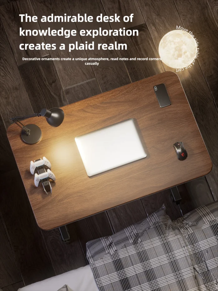 L-Shaped Modern Desk Adjustable Minimalist Gaming Folding Bed Ergonomic Corner Computer Portable Laptop Lap Standing Office - Image 3