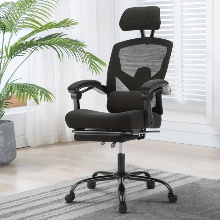 Office Computer Desk and Chair, Adult Comfortable High Back Gaming Chair with Comfortable Waist Support and Wheels - Image 3