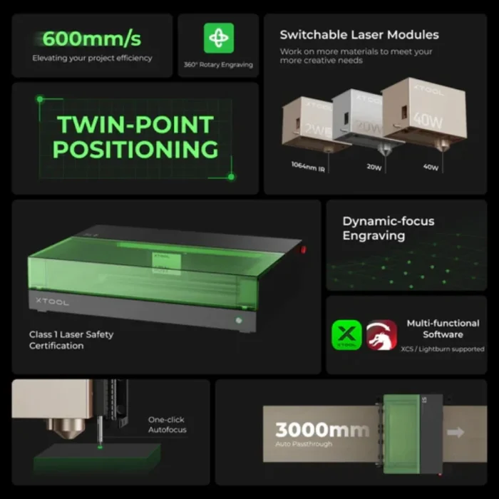 xTool S1 20W Enclosed Diode Laser Cutter Desktop Engraving Machine(Please check the bundle for more options) - Image 6