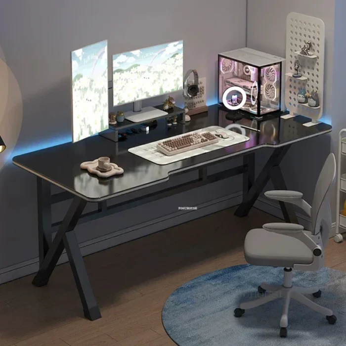 Modern Light Luxury Thick K Legs Computer Desks Desktop White Gaming Tables Simple Home Student Study Desk for Office Furniture - Image 3