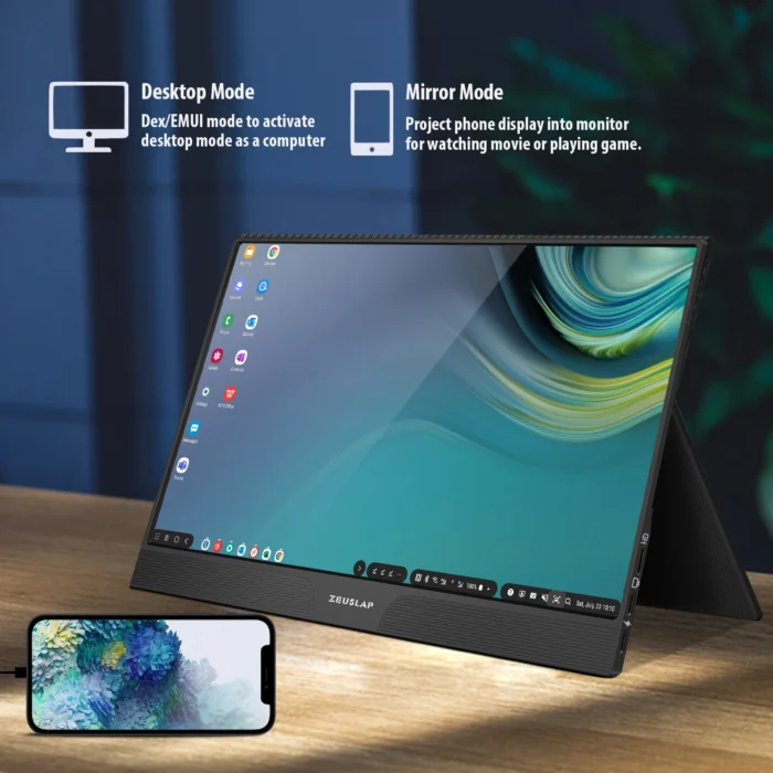 ZEUSLAP Z15ST 15.6 FHD 1080p Portable Touching Screen USB C HDMI-Compatible Monitor for Sumsung DEX Huawei EMUI Smartisan TNT - Image 4