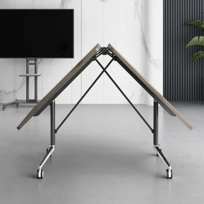 conference table, long table, desk, mobile splicing folding table, multi-functional retractable large desk, training table - Image 5