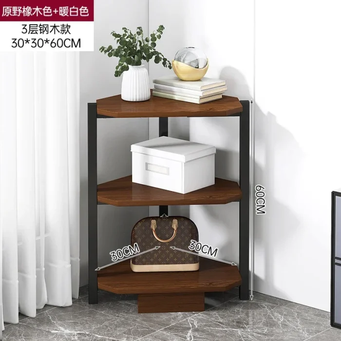 Corner Cabinet Floor-to-ceiling Corner Shelf Living Room Corner Storage Layer Shelf Triangular Multi-layer Bookshelf Bedroom - Image 6