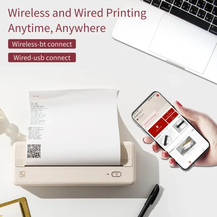 HPRT MT810 A4 Portable Paper Printer Thermal Printing Wireless Bluetooth Printer Compatible iOS Android Mobile A4 Printer - Image 4