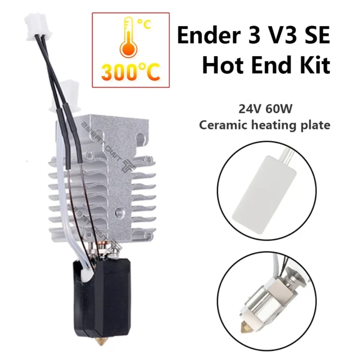 Upgrade Hotend Kit For Creality Ender 3 V3 SE Hot End 24V 60W Ceramic Print Head Bimetallic Throat 3D Printer Parts
