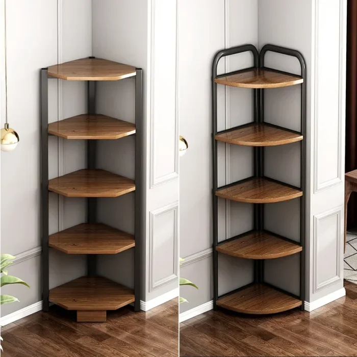 Corner Cabinet Floor-to-ceiling Corner Shelf Living Room Corner Storage Layer Shelf Triangular Multi-layer Bookshelf Bedroom