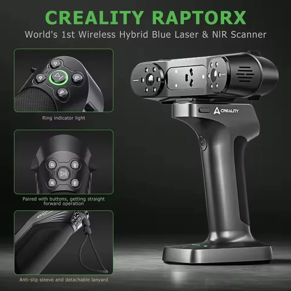 Creality RaptorX & Scan Bridge Kit 34+7 Blue Laser NIR Light 0.02 Mm Accuracy 60fps Scanning Wi-Fi 6 Wireless Scan 3D Scanner - Image 4