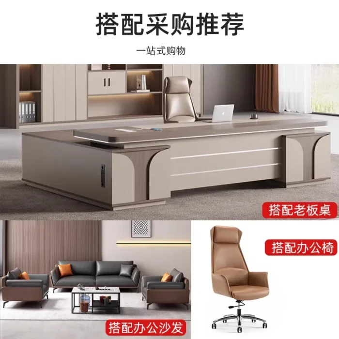 File cabinet boss office background cabinet light luxury wood file data cabinet storage bookcase locker against the wall - Image 5