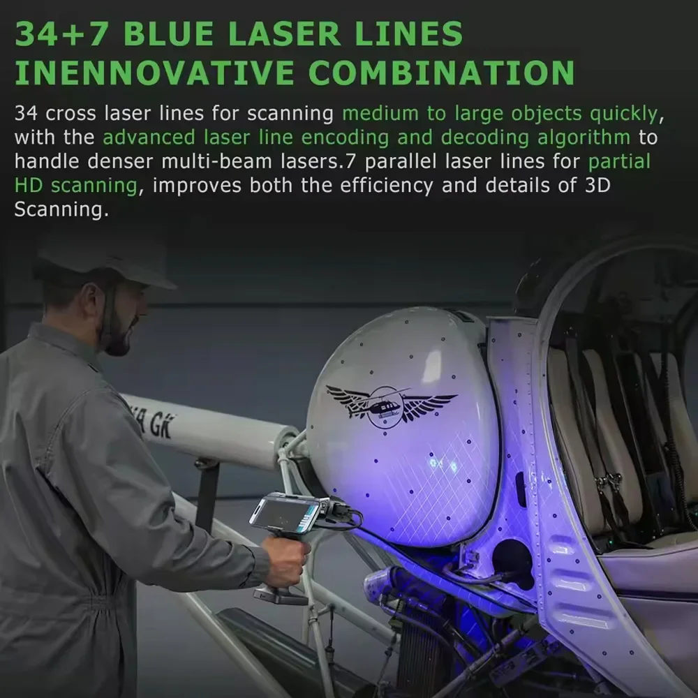 Creality RaptorX & Scan Bridge Kit 34+7 Blue Laser NIR Light 0.02 Mm Accuracy 60fps Scanning Wi-Fi 6 Wireless Scan 3D Scanner - Image 6