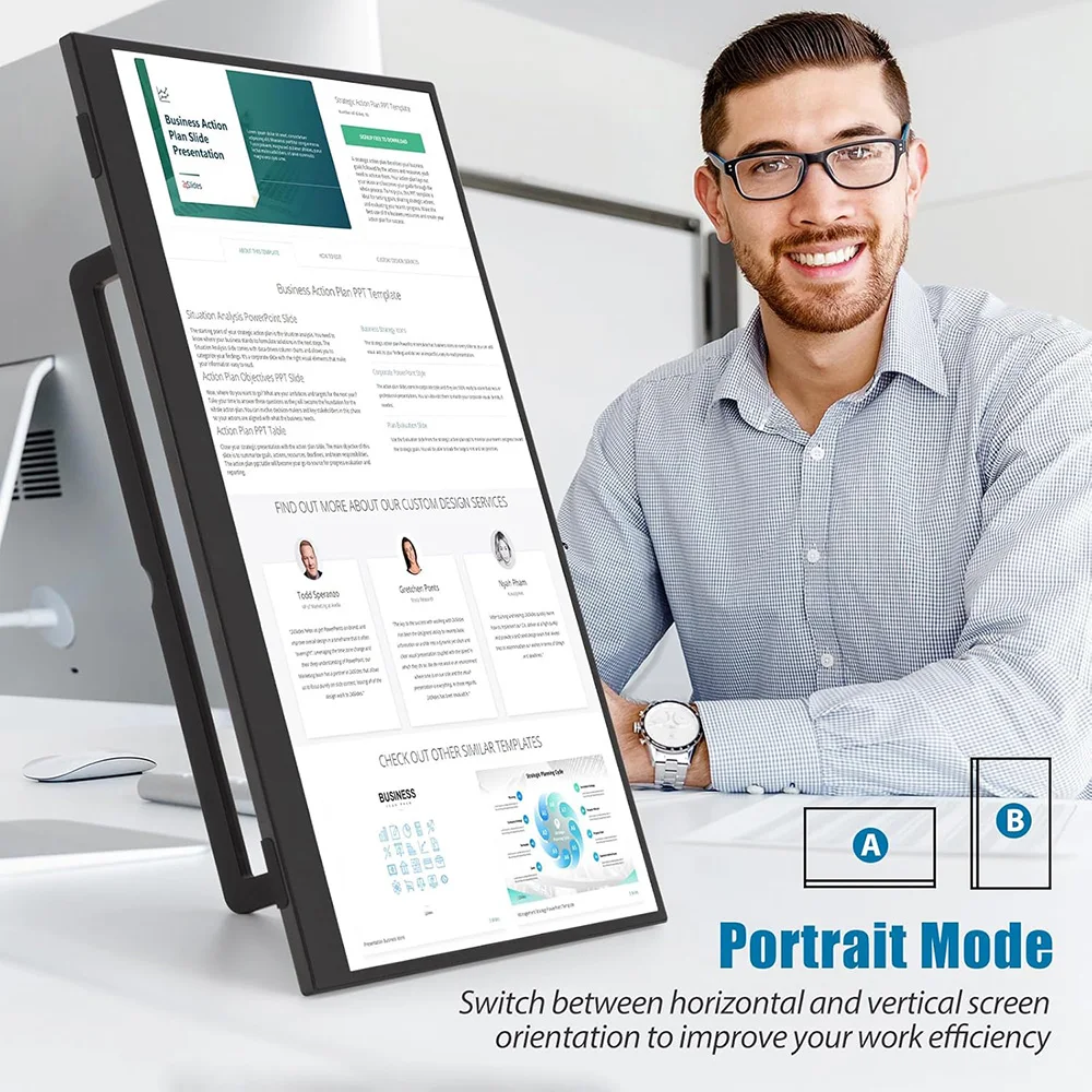 13.5“/14“/15.6”/16“Portable IPS Panel Secondary Display Computer Monitor Type-C HDMI For Cell phone Xbox Switch Laptop - Image 6