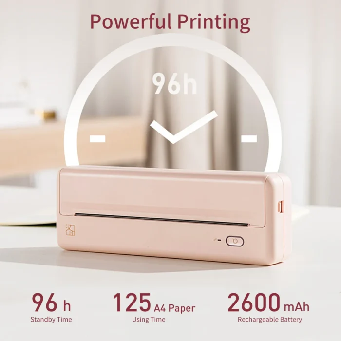 HPRT MT810 A4 Portable Paper Printer Thermal Printing Wireless Bluetooth Printer Compatible iOS Android Mobile A4 Printer - Image 6