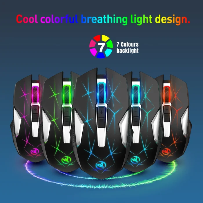 Rechargeable Wireless 87 Keys Keyboard Mouse Combos Kit 2.4G USB RGB Backlight Keyboard and Gaming Mice Set for Home Office - Image 4