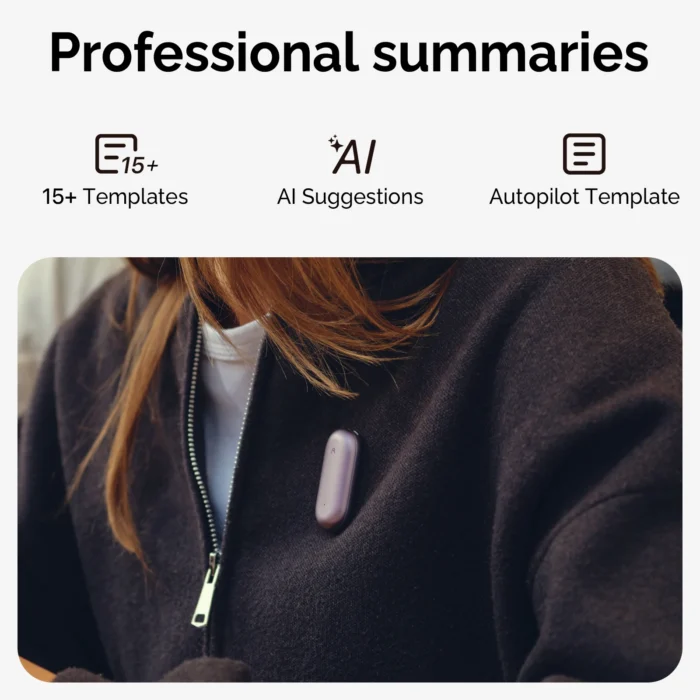PLAUD NotePin AI Voice Recorder, Wearable AI Notetaker, Smart Transcription & Summarization - Image 4