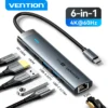 Vention USB C HUB Type C to HDMI 4K60Hz RJ45 PD 100W Adapter For Macbook iPad Pro Air M2 M1 Sumsang PC Accessories USB 3.0 HUB