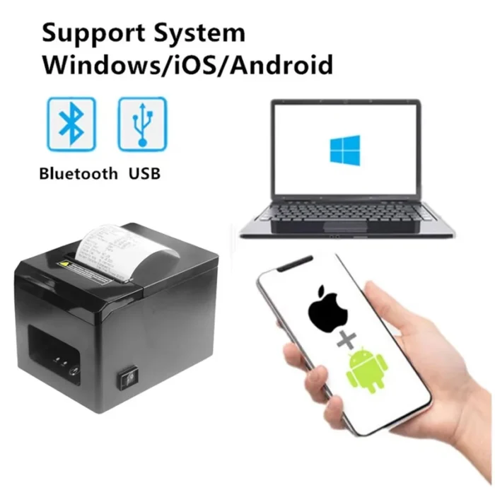 Restaurant takeaway bill 80mm thermal receipt printer USB Network Bluetooth Wifi POS printer compatible with Android IOS Windows - Image 4