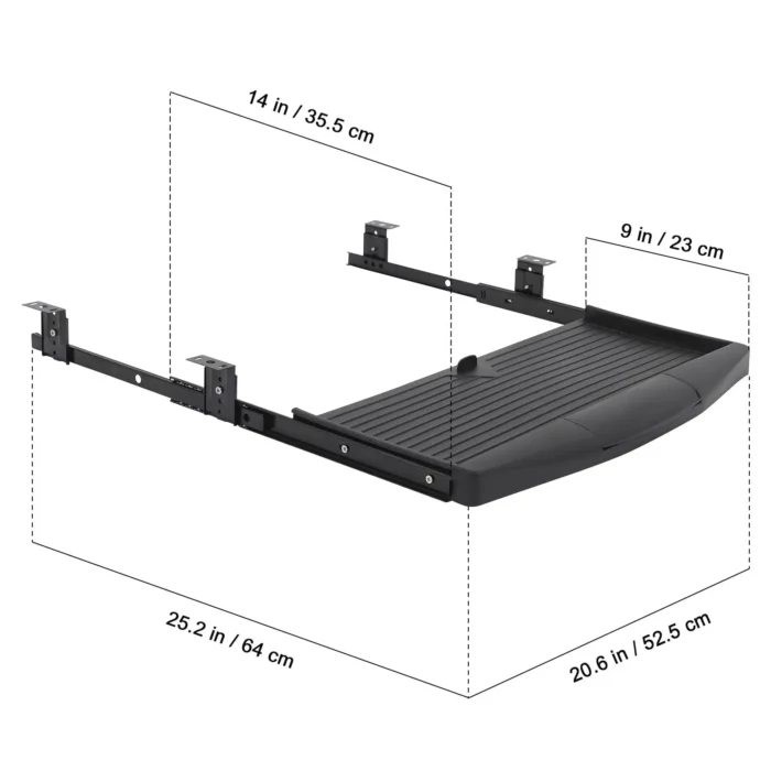 Adjustable Slider Keyboard Tray With Drawer Wear Resistant Material Lightweight Practical Computer Keyboard Stand Desk - Image 6