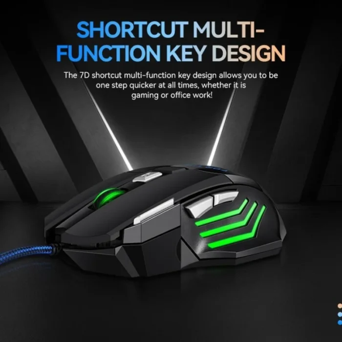G6 USB Wired Gaming Mouse 7 Button 5500DPI Adjustable Optical Ergonomic E-sports Mice for Laptop PC Xiaomi HUAWEI Samsung Pad - Image 6