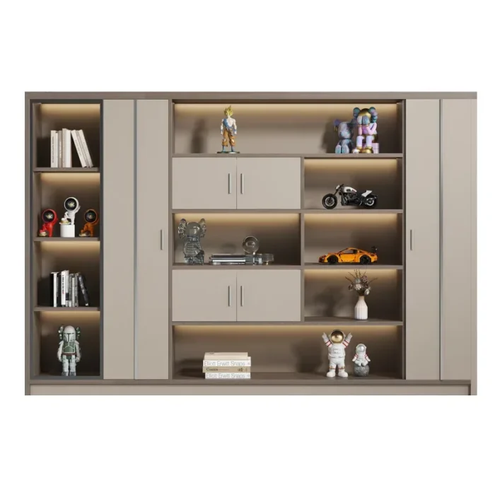 File cabinet boss office background cabinet light luxury wood file data cabinet storage bookcase locker against the wall