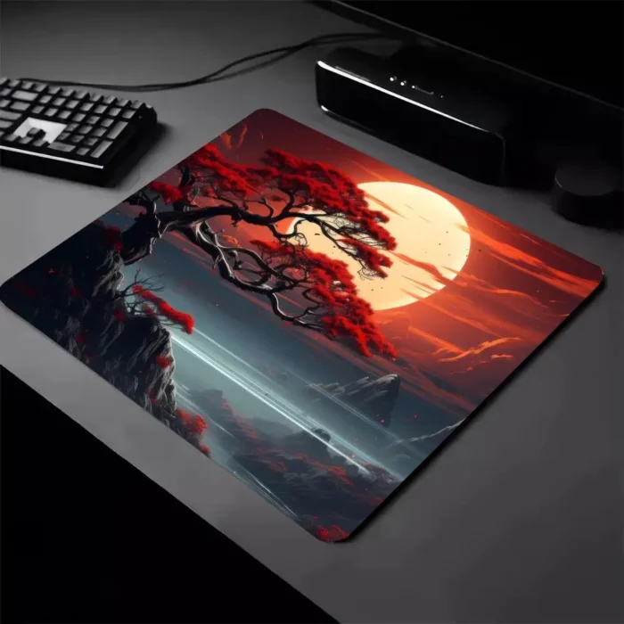 Sakura Scenery Moon Mouse Pad New Square Computer Office Soft Mousepad Rubber Anti-slip HD Gaming Keyboard Mousepads PC Desk Mat - Image 2