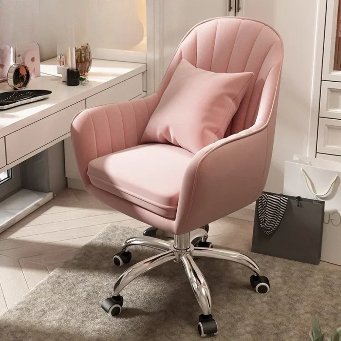 Computer Home Comfortable Sedentary Backrest Leisure Office Chair Cute Female Bedroom Student Desk Rotating Chair - Image 2