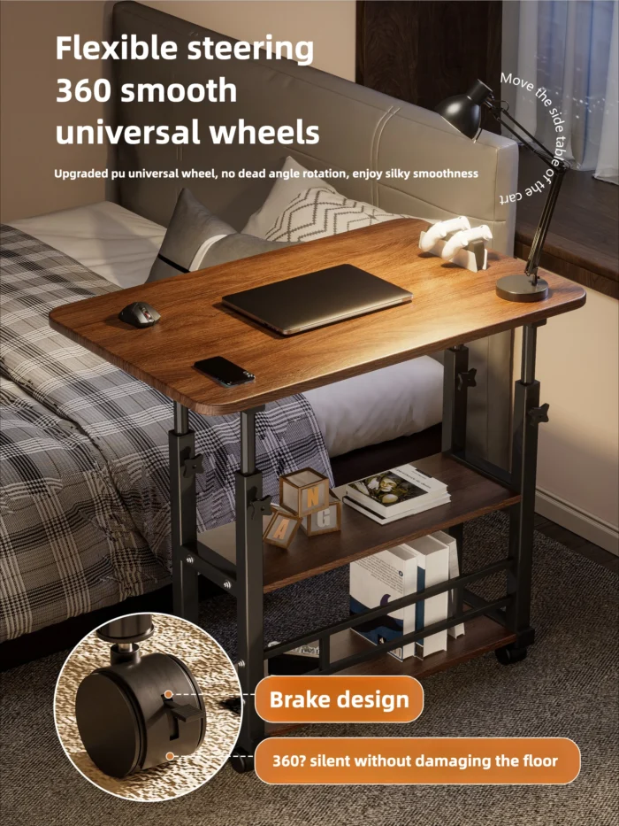 L-Shaped Modern Desk Adjustable Minimalist Gaming Folding Bed Ergonomic Corner Computer Portable Laptop Lap Standing Office - Image 4