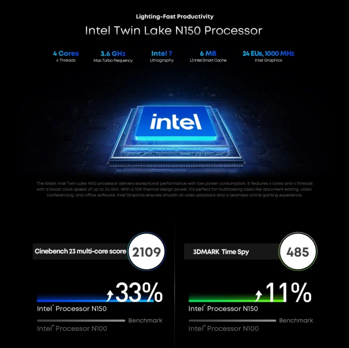 CHUWI MiniBook X Laptop Tablet 2 In 1 Intel N150/N100 10.51" FHD IPS Screen 16GB / 12GB RAM LPDDR5 512G SSD Windows 11 Notebook - Image 5
