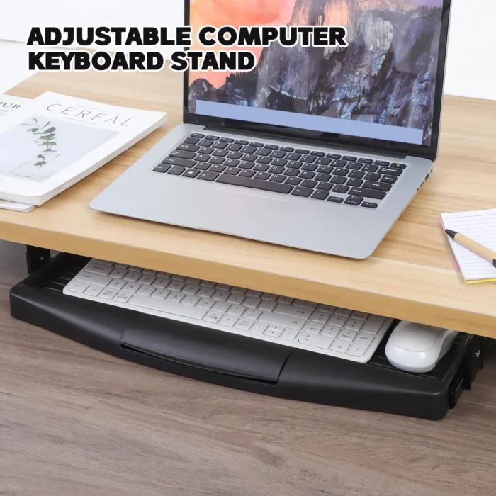 Adjustable Slider Keyboard Tray With Drawer Wear Resistant Material Lightweight Practical Computer Keyboard Stand Desk - Image 4