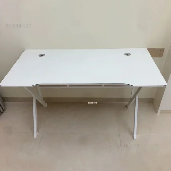Modern Light Luxury Thick K Legs Computer Desks Desktop White Gaming Tables Simple Home Student Study Desk for Office Furniture - Image 5